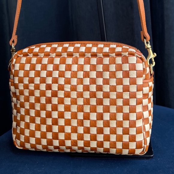 Clare V Midi Sac Natural and Cream Woven Checker New with Tag - Picture 5 of 8